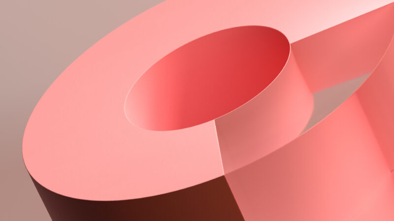 Pink Paper Curves | Minimalist Abstract Desktop wallpaper 4K