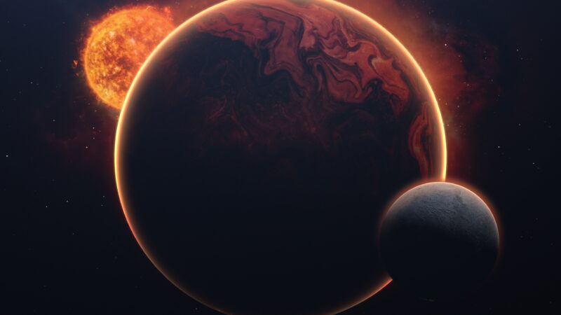 Planet Caught Between Star and Shadow wallpaper 4K