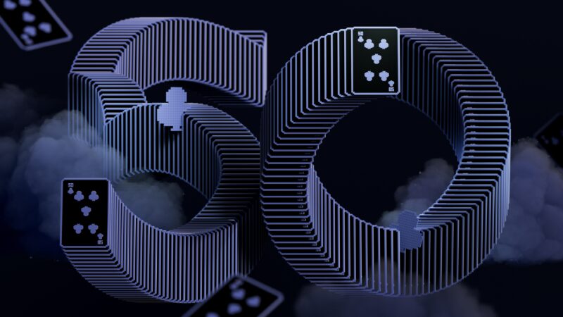 Playing Cards Number 50 | Dark Blue Desktop wallpaper 4K