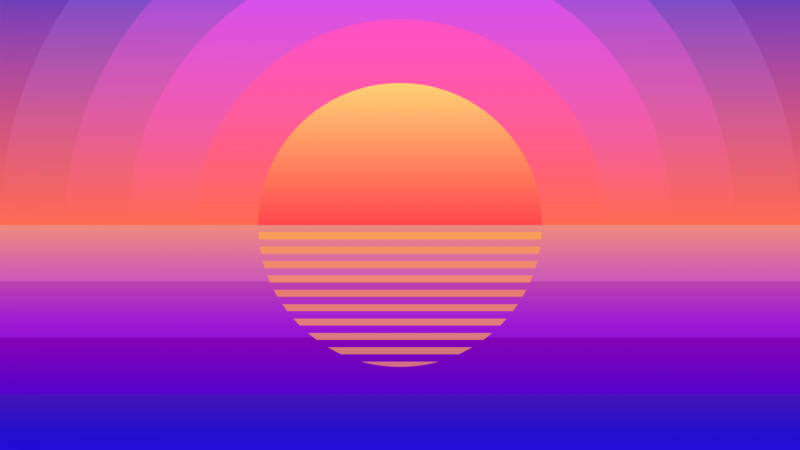 Pop Art Sunset Bursts in Colorful Reflection wallpaper 4K