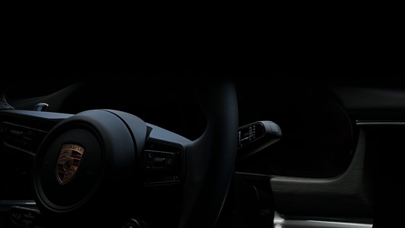 Porsche Steering Wheel | Luxury Car Interior iPhone wallpaper 4K