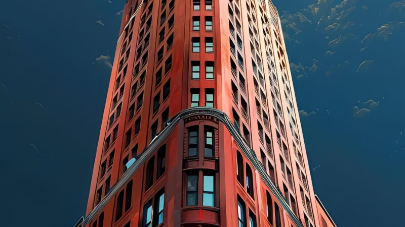 Red Brick Building | Dramatic Sky iPhone wallpaper 4K