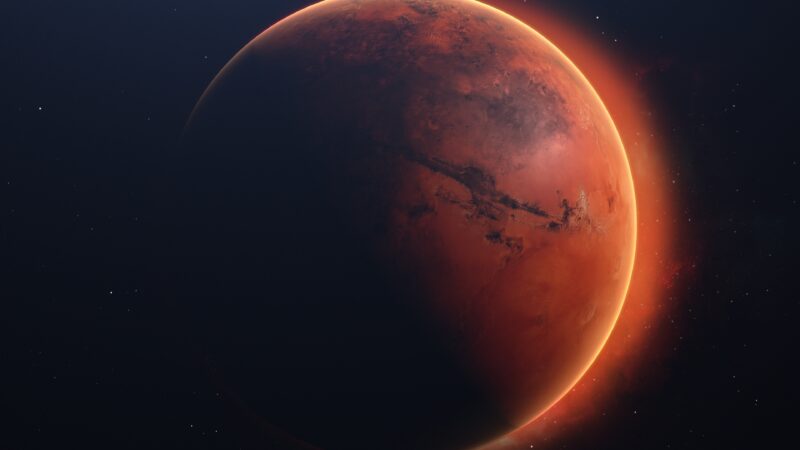 Red Mars Stands Alone in Space wallpaper 4K