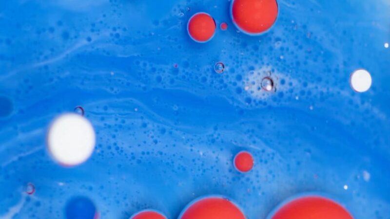 Red Spheres iPhone | Blue Liquid Abstract wallpaper 4K