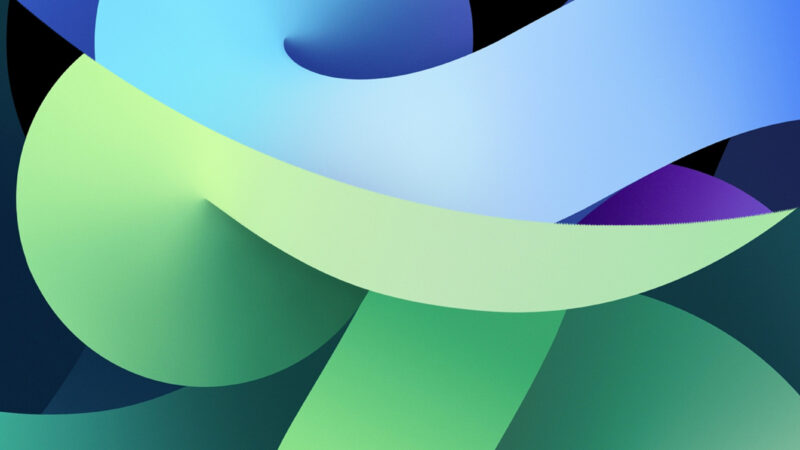 Ribbon Swirls iPhone | Blue Green Pink Abstract wallpaper 4K