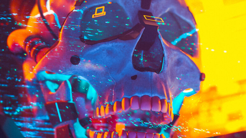 Robotic Chrome Skull Dark iPhone Wallpaper 4K wallpaper 4K