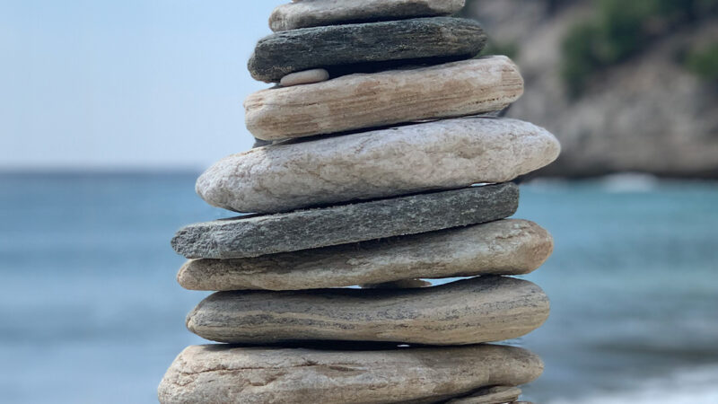 Rock Stack Beach iPhone | Coastal Stone Balance wallpaper 4K