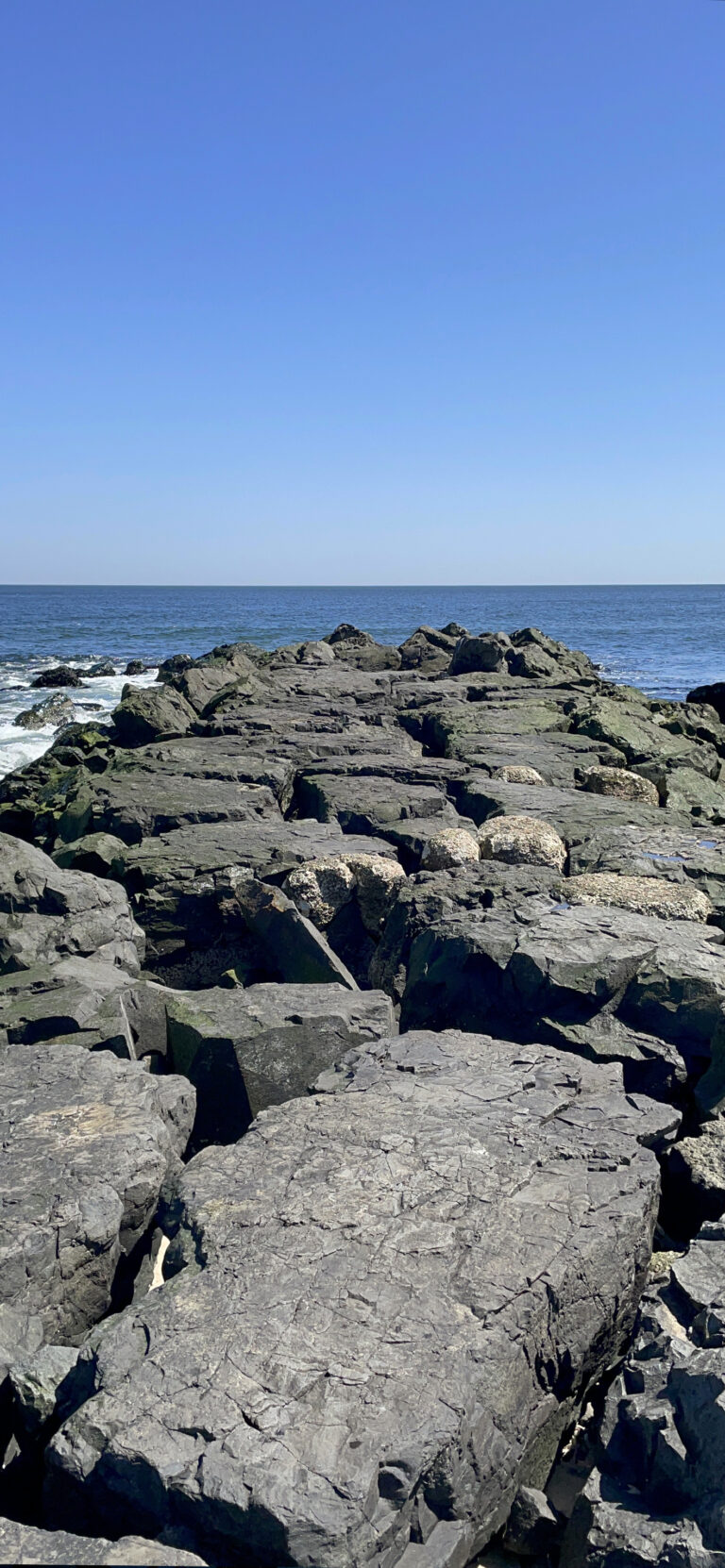Blue Sky Rocky Coast | iPhone Ocean View wallpaper 4K