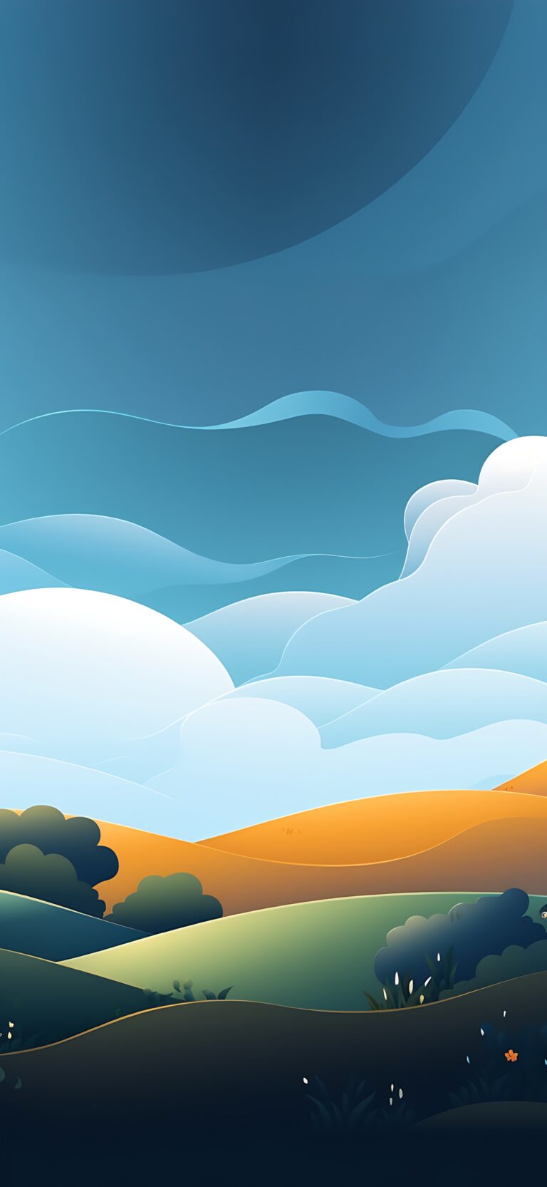 Rolling Hills iPhone | Blue Sky Landscape wallpaper 4K