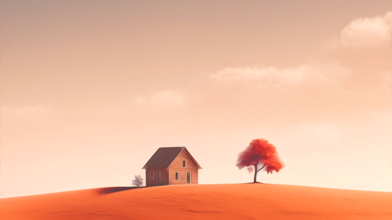 Rolling Hills Small House | iPhone Countryside View wallpaper 4K