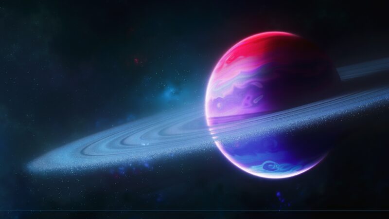 Saturn Rings Spanning the Cosmic Panorama wallpaper 4K