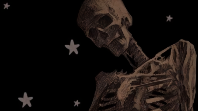 Skeleton Stars iPhone | Cosmic Human Remains wallpaper 4K