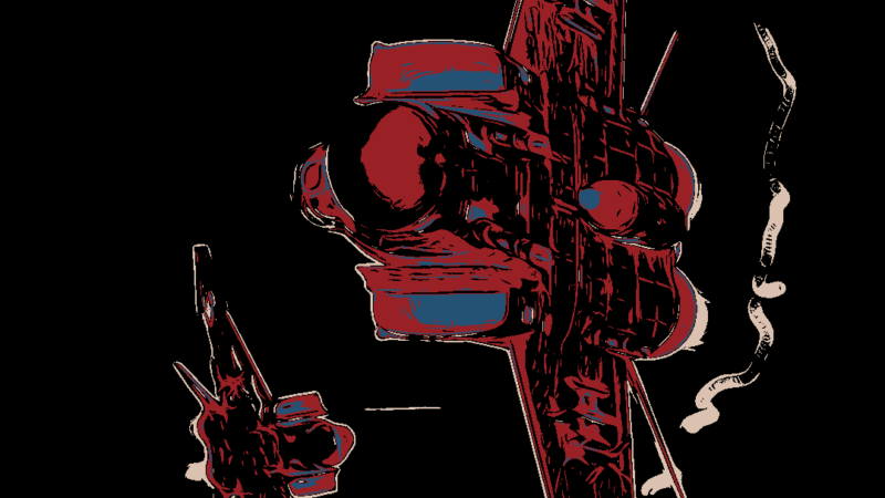 Spacecraft Silhouette | Red Horizon iPhone wallpaper 4K