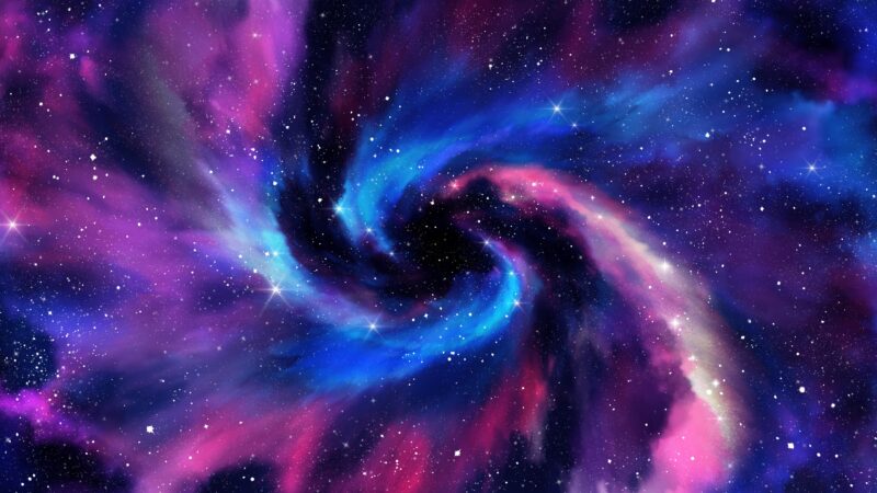 Spiral Galaxy Blooming in Deep Space wallpaper 4K