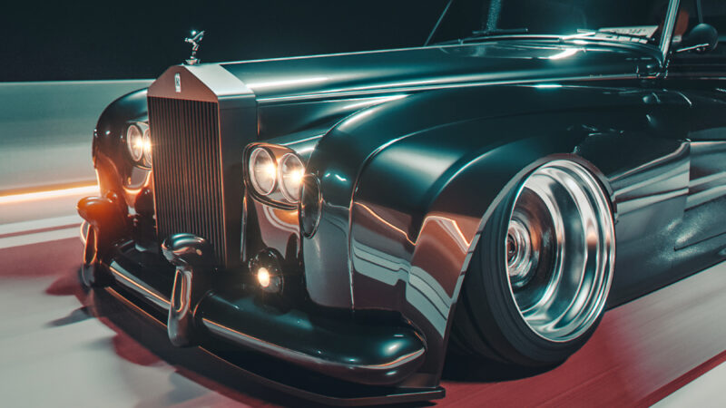 Stanced Rolls-Royce Phantom III Black iPhone Wallpaper HD wallpaper 4K