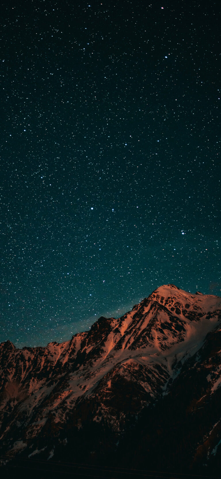 Starry Night Mountains iPhone | Dark Peak Scenery wallpaper 4K