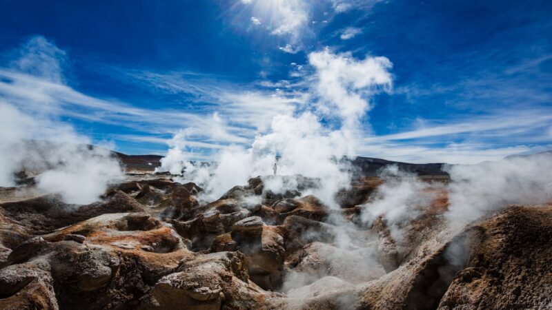 Steaming Geothermal Field In Bolivia wallpaper 4K