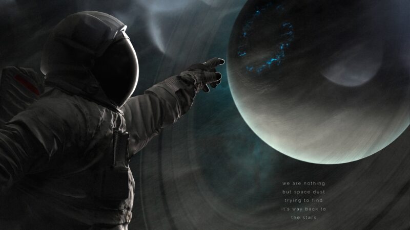 Surreal Drift Past Saturn Dust Rings wallpaper 4K