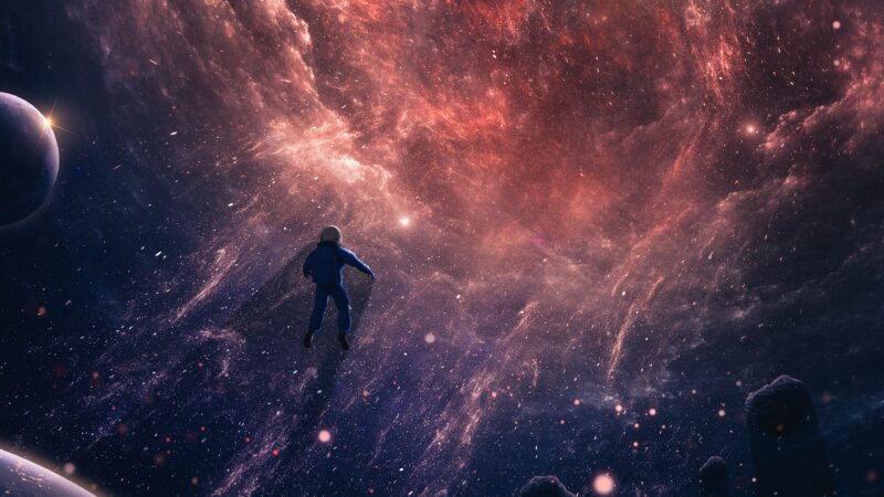Surreal Plunge Into Deep Space Darkness wallpaper 4K