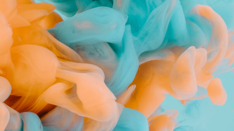 Teal Orange Ink Swirls | iPhone Abstract Flow wallpaper 4K