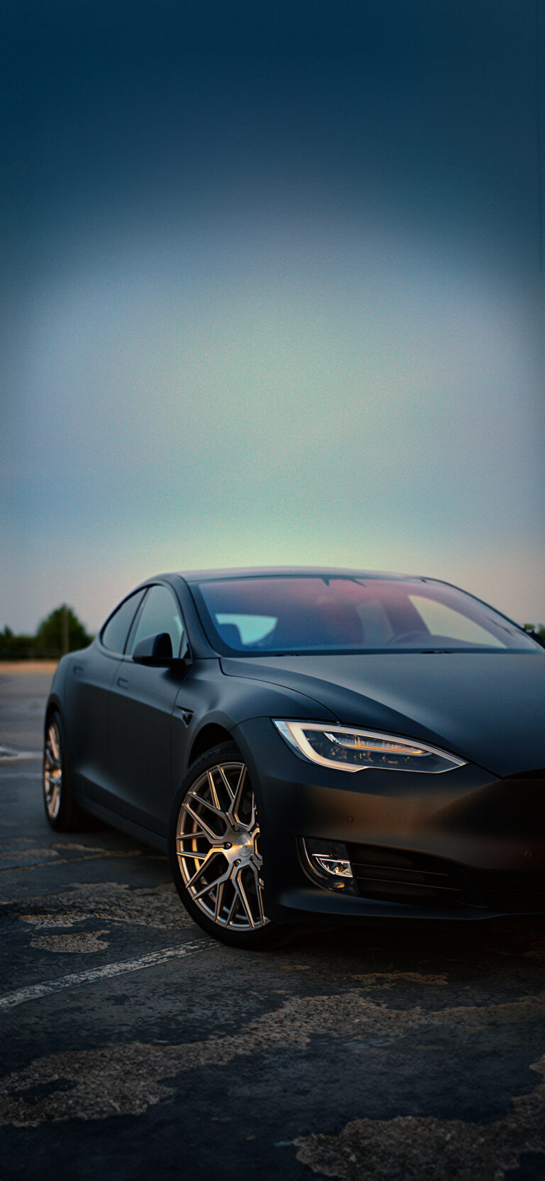 Tesla Model S Silver Wheels iPhone | Sleek Electric Car wallpaper 4K