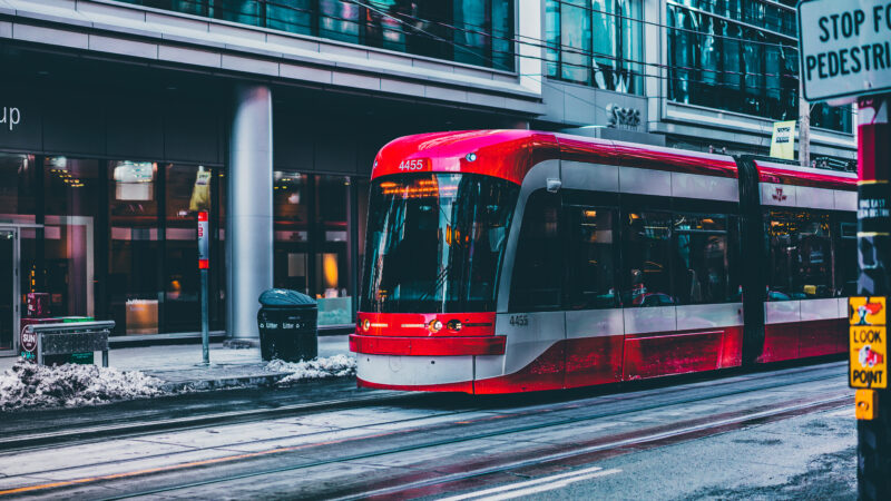 Toronto Red Streetcar Winter Street Desktop Wallpaper HD wallpaper 4K