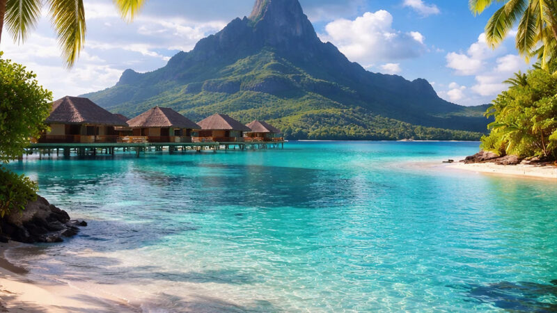 Tropical Beach View iPhone | Palm Trees & Turquoise wallpaper 4K