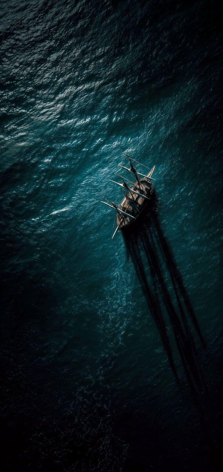 Viking Longship iPhone | Dark Nordic Seas wallpaper 4K
