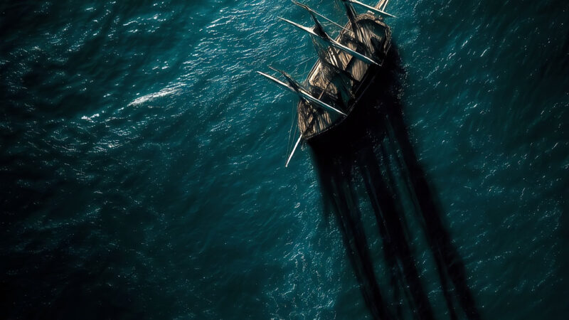 Viking Longship | Dark Ocean iPhone wallpaper 4K