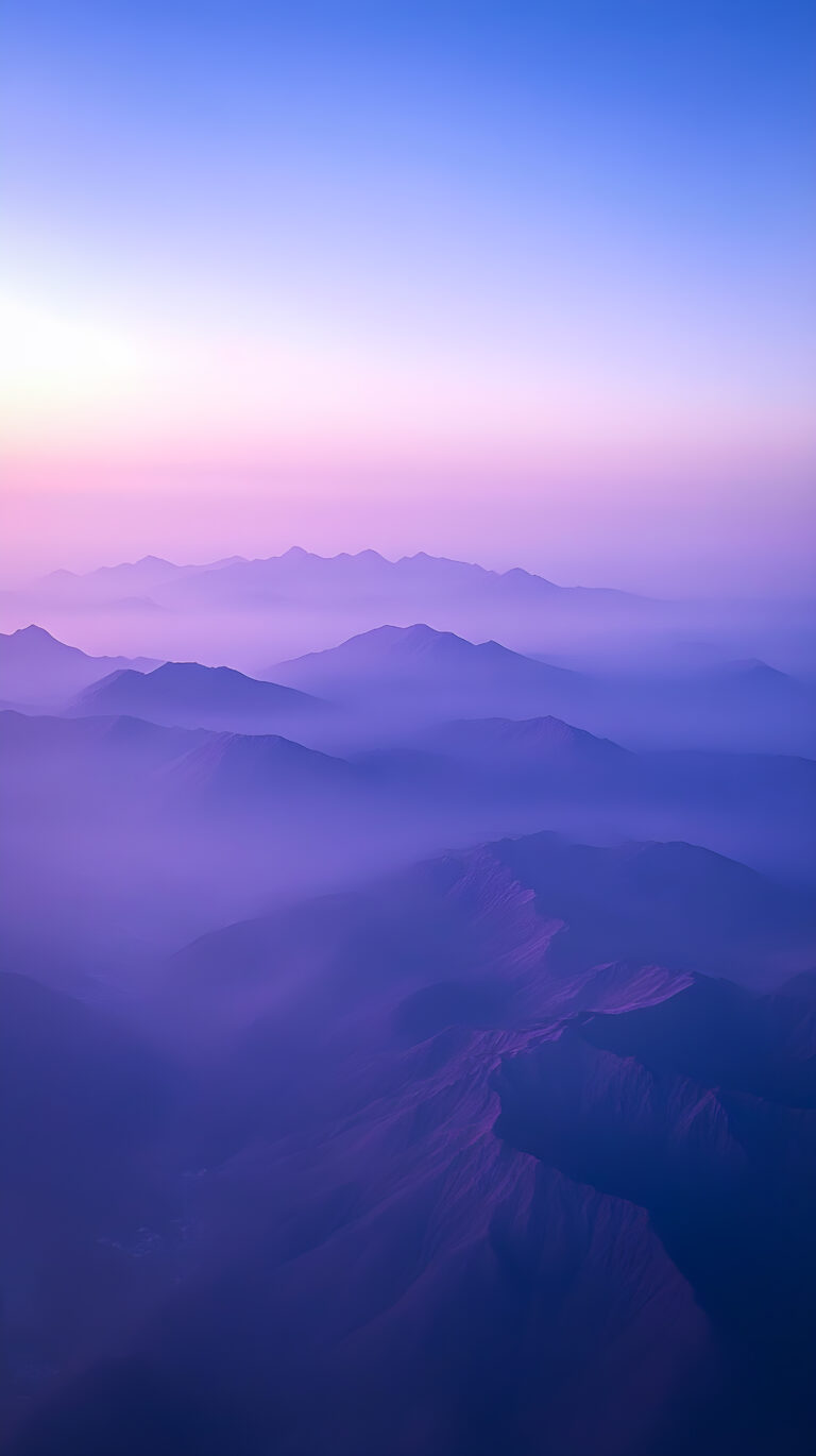 Violet Mountain Range iPhone | Distant Peaks Glow wallpaper 4K