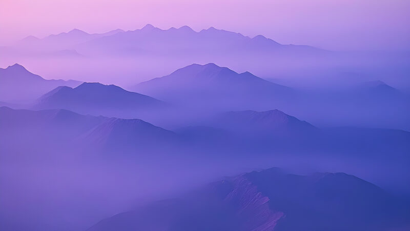 Violet Mountain Range iPhone | Distant Peaks Glow wallpaper 4K
