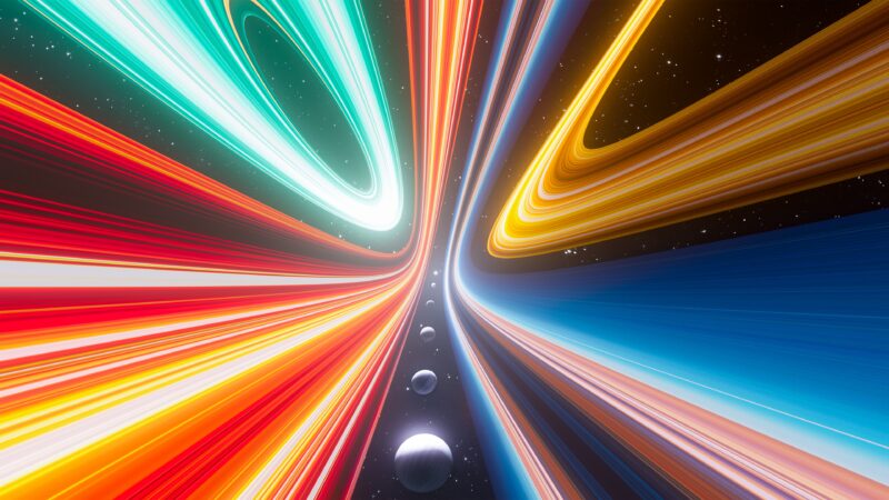 Warp Speed Through Multicolor Galaxy Streams wallpaper 4K