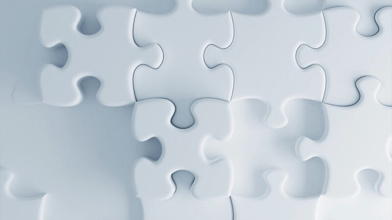 White Puzzle Pieces iPhone | Scattered Block Design wallpaper 4K