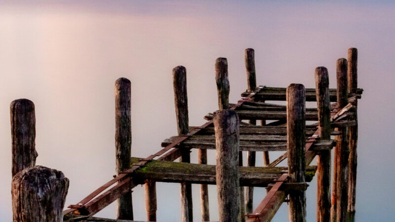 Calm Water Pier iPhone | Pink & Orange Skies wallpaper 4K
