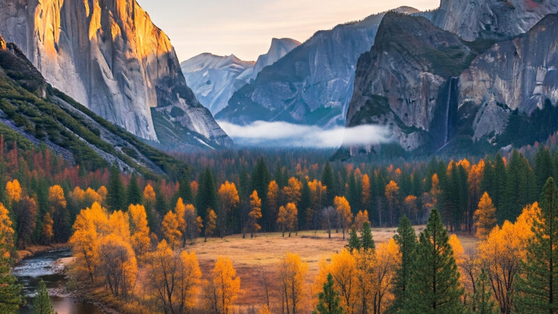 Yosemite Golden Light iPhone | Scenic Valley View wallpaper 4K