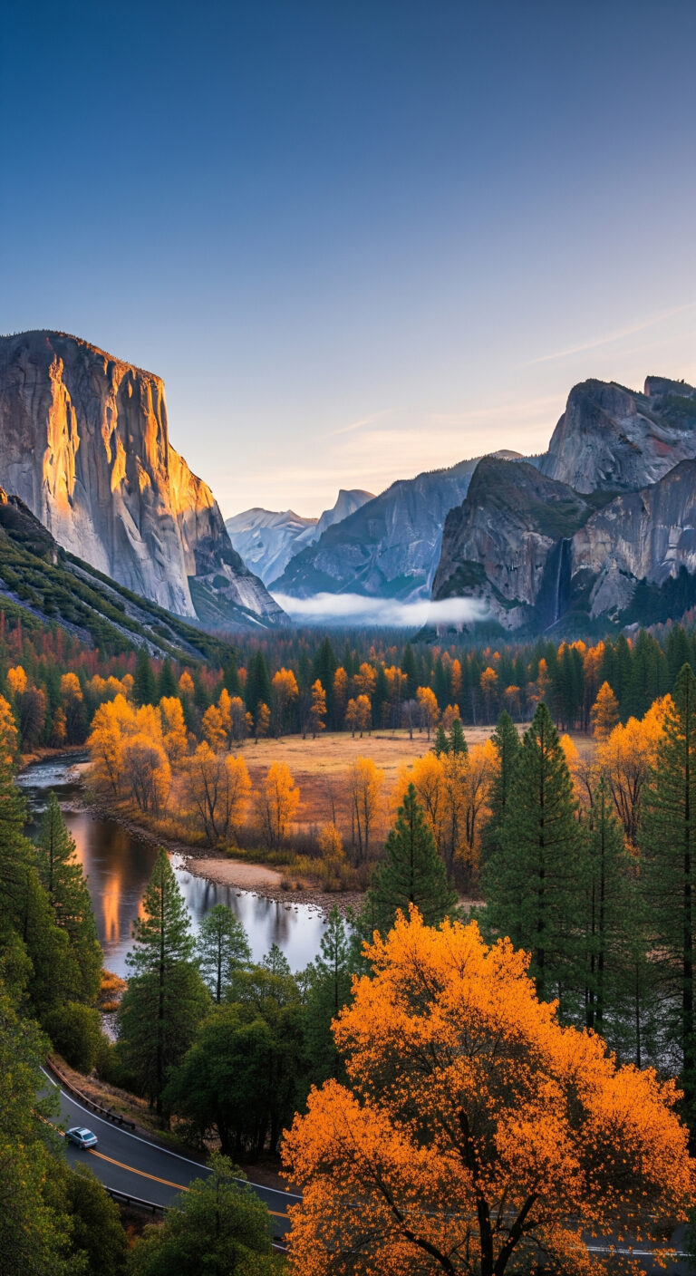 Yosemite Golden Light iPhone | Valley Granite Cliffs wallpaper 4K