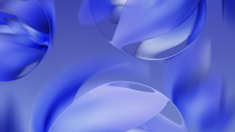 Blue Droplets Desktop | Translucent Liquid Flow wallpaper 4K
