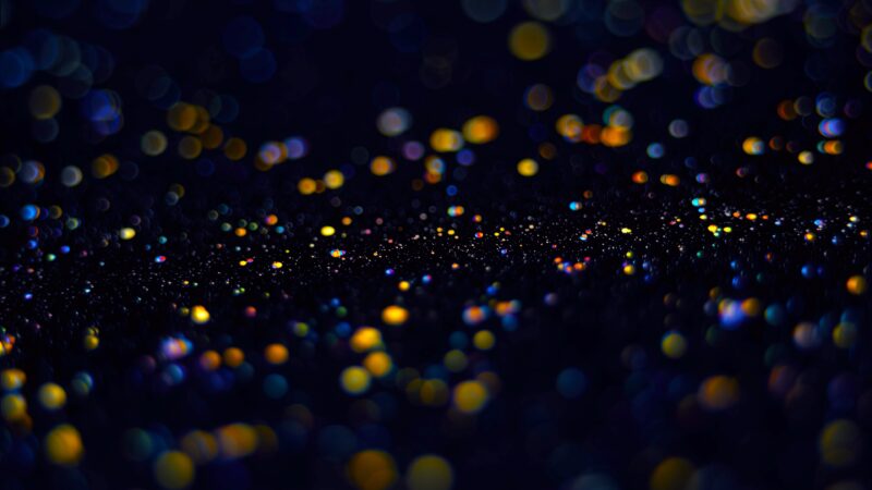 Bokeh Lights Desktop | Dark Golden Blue Glow wallpaper 4K