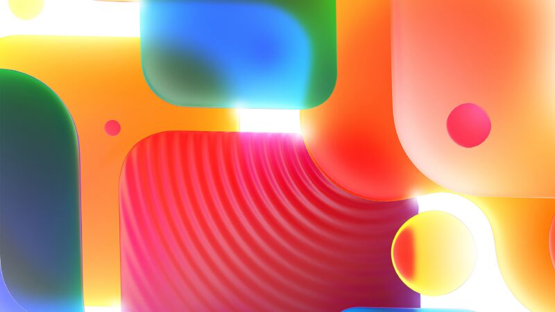 Orange Blue Abstract | Rounded Shapes Desktop wallpaper 4K