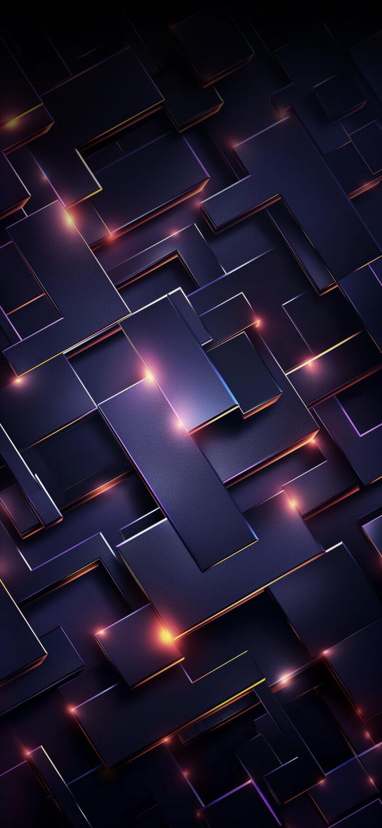 Orange Geometric Blocks iPhone | Abstract Depth wallpaper 4K
