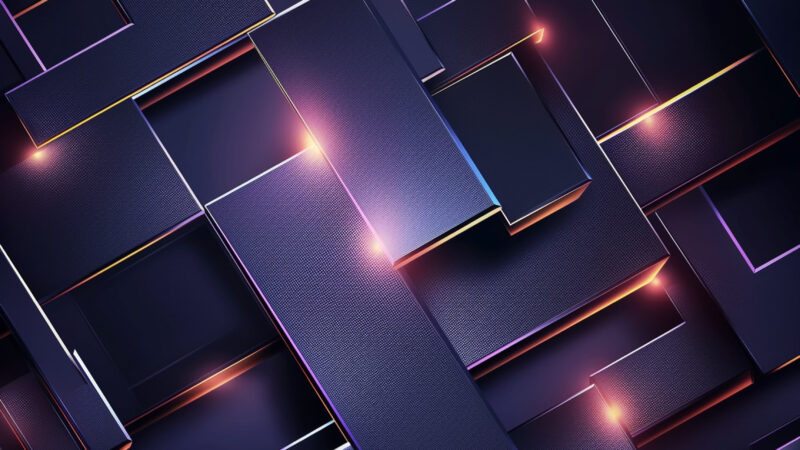 Orange Geometric Blocks iPhone | Abstract Depth wallpaper 4K