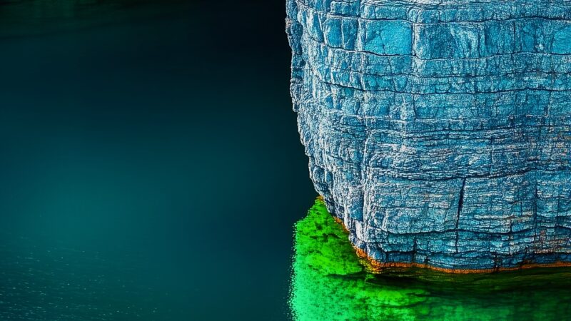 Sailboat Cliffs iPhone | Teal Water & Golden Light wallpaper 4K